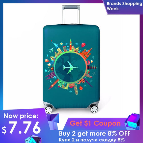 Thicker Travel Luggage Protective Cover Suitcase Case Travel Accessorie Baggag Elastic Luggage Cover Apply to 18-32inch Suitcase